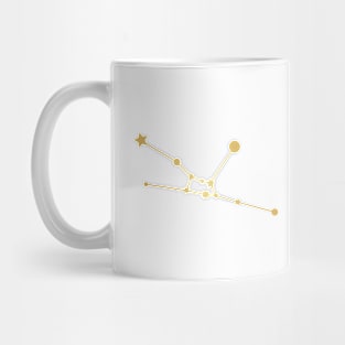 Taurus Zodiac Constellation in Gold Mug